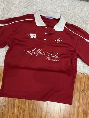 Aelfric Eden Burgundy Polo with White Collar